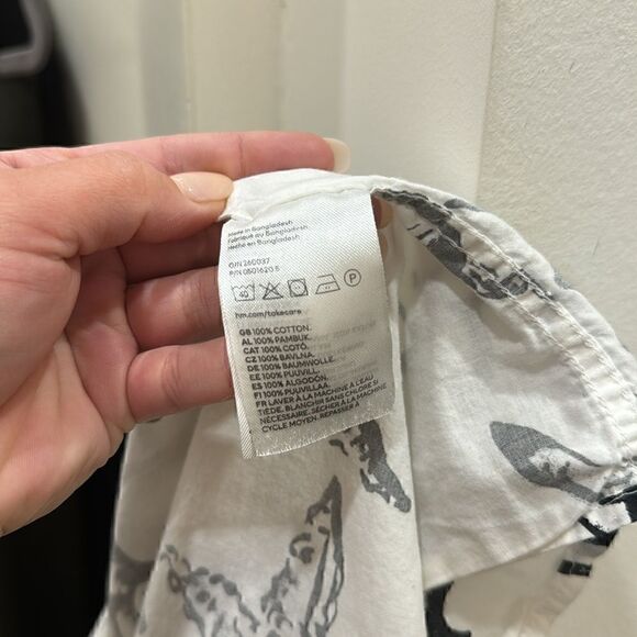 Unique Mens Shell and ocean theme Short Sleeve Button Down Size am - Picture 5 of 7